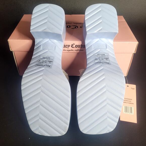 Juicy Couture Harmona Periwinkle Blue Platform Sandals Sz 7.5 Easter Spring NWB - Picture 6 of 8